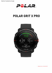 Polar GRIT X PRO Manuel De L'utilisateur