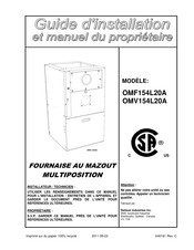 Dettson OMV154L20A Guide D'installation Et Manuel Du Propriétaire