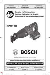 Bosch GSA18V-110 Consignes D'utilisation/De Sécurité