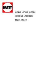 Electrolux ARTHUR MARTIN AFCI 9013 Notice D'utilisation