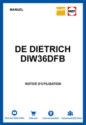 De Dietrich DIW36DFB Guide D'utilisation