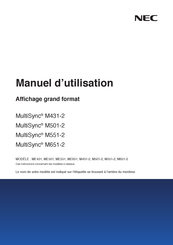 NEC MultiSync M551-2 Manuel D'utilisation