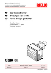 Riello 40 FS Instructions Pour Installation, Utilisation Et Entretien