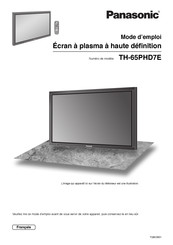 Panasonic TH-65PHD7E Mode D'emploi