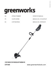 GreenWorks 2101602 Manuel De L'utilisateur