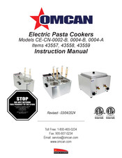 Omcan CE-CN-0002-B Manuel D'instructions