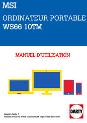 MSI WS66 10TM Manuel D'utilisation