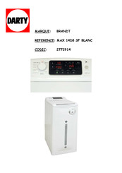 Brandt MAX 14D8 SF Guide D'installation & D'utilisation