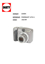 Canon POWERSHOT A710 S Guide D'utilisation