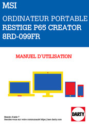 MSI RESTIGE P65 CREATOR Manuel D'utilisation