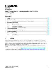 Siemens SIMATIC IPC627E Information Produit