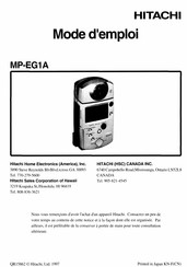 Hitachi MP-EG1A Mode D'emploi