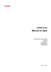 Canon PIXMA G3501 Manuel En Ligne