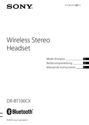 Sony DR-BT100CX Mode D'emploi