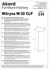 Akord Witryna W-30 CLP Instructions D'installation