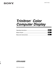 Sony Trinitron CPD-G420S Mode D'emploi