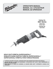 Milwaukee SAWZALL 6521 Série Manuel De L'utilisateur