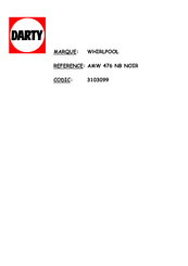 Whirlpool AMW 476 NB Mode D'emploi