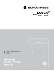 Schulthess Merker Vento 421 Notice D'utilisation Et D'installation