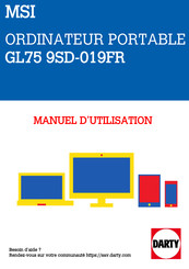 MSI GL75 9SD-019FR Manuel D'utilisation