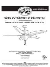 HAMPTON BAY 1000789729 Guide D'utilisation Et D'entretien