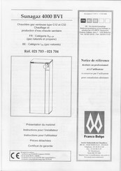 FRANCO BELGE Sunagaz 4000 BVI Instructions Pour L'utilisateur