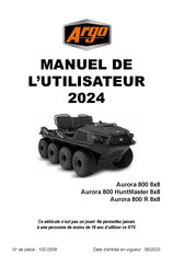 Argo Aurora 800 HuntMaster 8x8 2023 Manuel De L'utilisateur