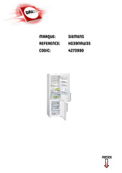 Siemens KG39NAW35 Mode D'emploi