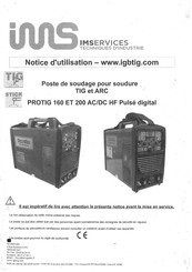 IMS PROTIG 160 AC/DC HF Notice D'utilisation