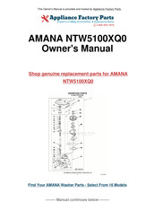 Amana NTW5100XQ0 Instructions D'utilisation