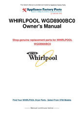 Whirlpool WGD8900BC0 Instructions Pour L'installation