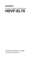 Sony HDVF-EL70 Manuel D'utilisation