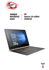 HP Spectre 13-v100nf Manuel De L'utilisateur