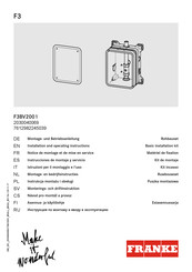 Franke F3BV2001 Notice De Montage Et De Mise En Service