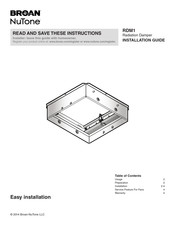 Broan-NuTone RDM1 Guide D'installation