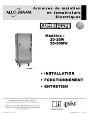 Alto-Shaam 20-20MW Manuel D'installation Et D'entretien