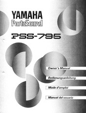 Yamaha PortaSound PSS-795 Mode D'emploi