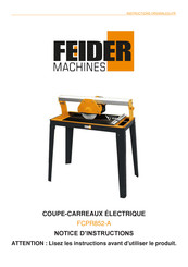 FEIDER Machines FCPR852-A Notice D'instructions