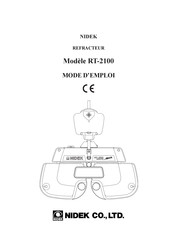 Nidek RT-2100 Mode D'emploi