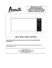 Awanti MO1250TW Manuel D'instructions