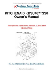 KitchenAid KBSU487TSS0 Instructions D'installation Et Guide D'utilisation Et D'entretien