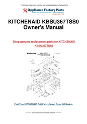 KitchenAid KBSU367TSS0 Instructions D'installation Et Guide D'utilisation Et D'entretien