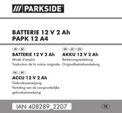 Parkside PAPK 12 A4 Mode D'emploi