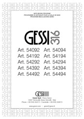 Gessi 316 54192 Manuel D'installation