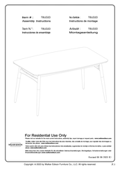 Walker Edison TBUD2D Instructions De Montage