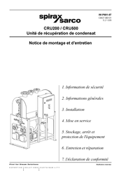 Spirax Sarco CRU500 Notice De Montage Et D'entretien