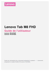 Lenovo TB-8705F Guide De L'utilisateur