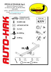 AUTO-HAK K53V Instructions De Montage