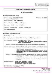 Transalp BIBOU STRUCTURES BATEAU 2 TOURS Notice Constructeur