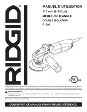 RIDGID R1000 Manuel D'utilisation